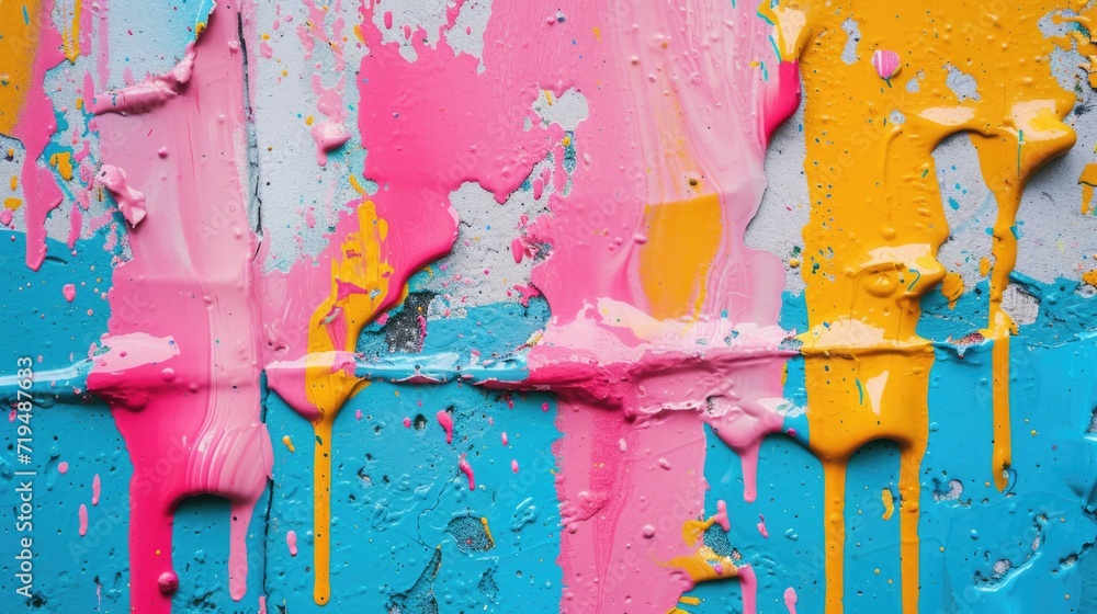Poster Detailed close-up view of paint on a wall. Versatile image suitable for various design projects