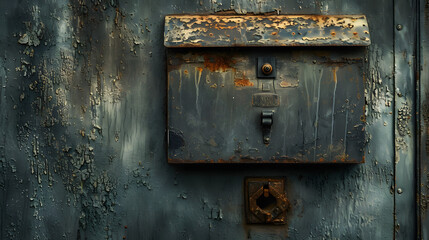 Rusted Metal Door With Rusty Padlock