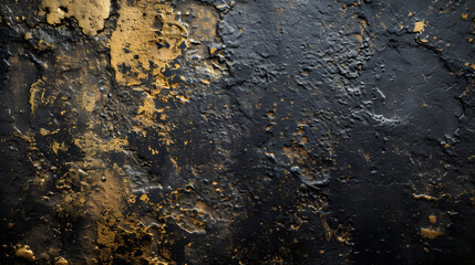 Faded Black and Yellow Wall With Peeling Paint