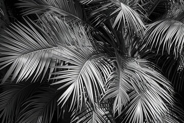 Obraz premium A black and white photo of a palm tree. Suitable for various uses
