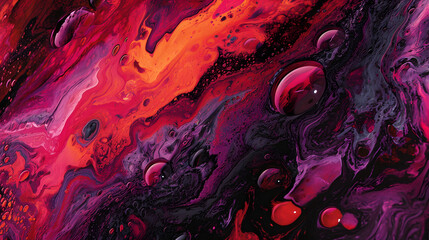 Close-Up of a Red and Purple Abstract Painting