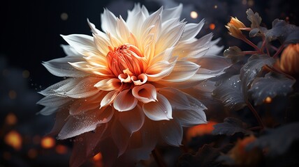 Colorful chrysanthemum crystal flower fantasy image Ai generated art - obrazy, fototapety, plakaty