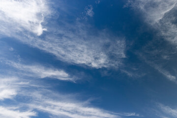sunny weather with white clouds on a blue sky background
