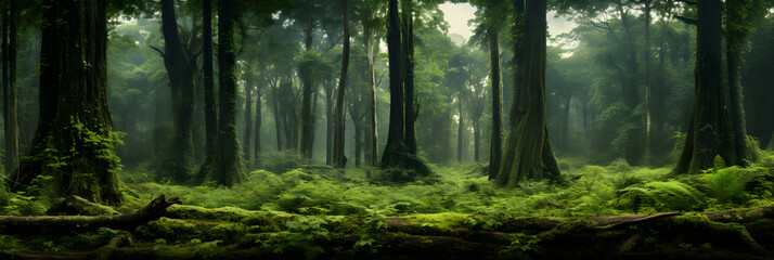 Epic Wilderness - A Serene Journey into a Majestic, Ancient Forest - obrazy, fototapety, plakaty