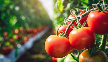 tomates na plantação - obrazy, fototapety, plakaty