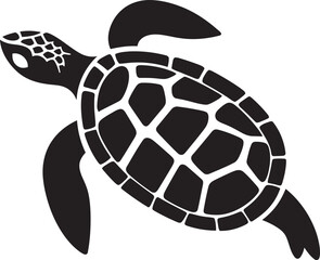 Dynamic Depth Black Turtle Vector ArtworkElegant Silhouette Vector Black Turtle Design