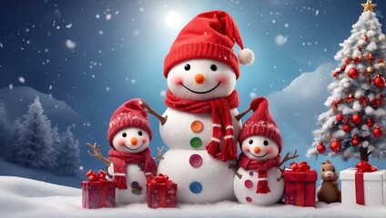 Obraz premium snowman on the snow