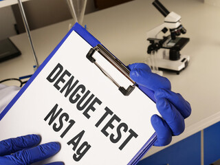 Dengue test is shown using the text