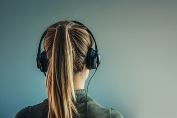 Woman With Ponytail Wearing Headset, Symbolizing Customer Service
