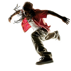 Hip. Hop Dancers in Action.. Isolated on a Transparent Background. Cutout PNG.