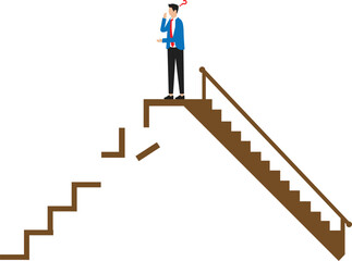 Ladder different ways and competition for business success concept. 
