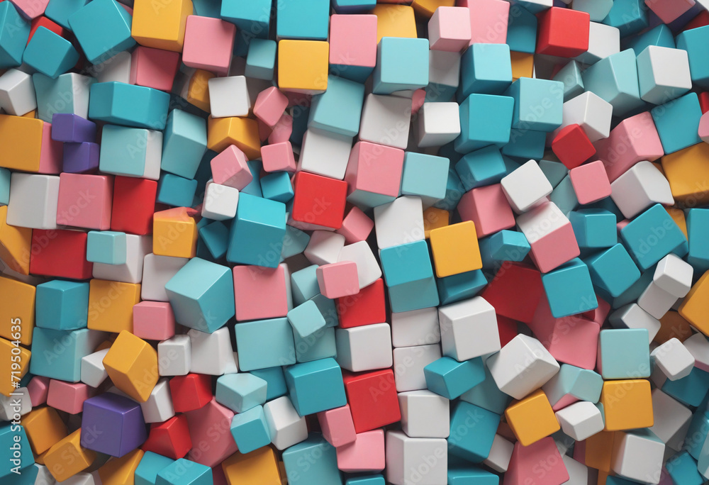 Poster vibrant cubic patterns: 3d visualization