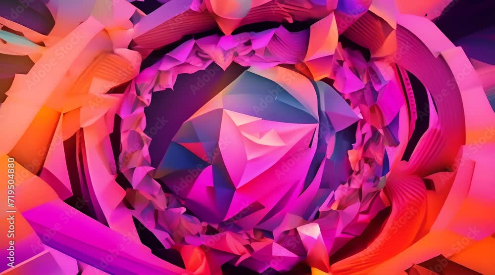Poster ai video that showcases a kaleidoscopic effect created by the fluid movements of various forms and s