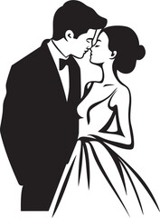 Elegant Harmony Black and White DuosWhispers of Love Wedding Vector Sketches