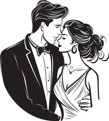 Ink Devotion Vector Love MomentsEthereal Affection Wedding Lovebirds