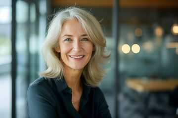 Mature businesswoman 55 years old in the office