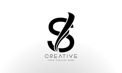 Letter S Logo Design Vector with Curved Swoosh Lines and Creative Look
