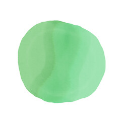 Large watercolor circle in 2 shades of green, sheer overlay decoration, fluid green paint  - obrazy, fototapety, plakaty