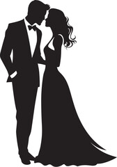 Timeless Embrace Wedding Vector DuosBoundless Love Monochrome Illustrations