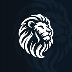 lion head vector logo design, abstract lion logo
