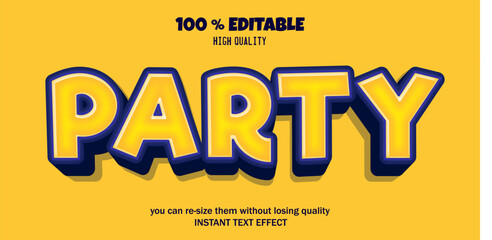 Free vector party text effect