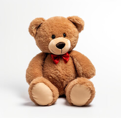 brown teddy bear toy , isolated on white