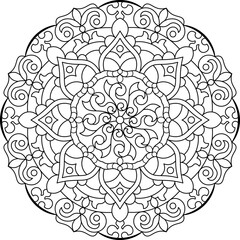 Mandala. Coloring book. Vector illustration.