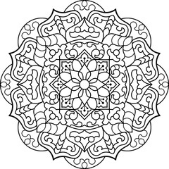 Mandala. Coloring book. Vector illustration.	
