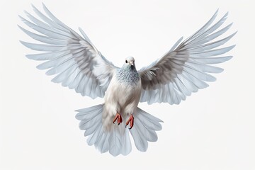 Pigeon isolated on transparent background, White dove isolated over transparent background, Pigeon flying - obrazy, fototapety, plakaty