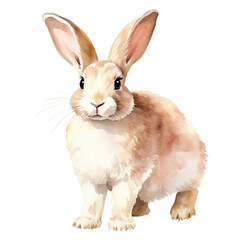 Obraz premium white rabbit on white background , watercolor isolated