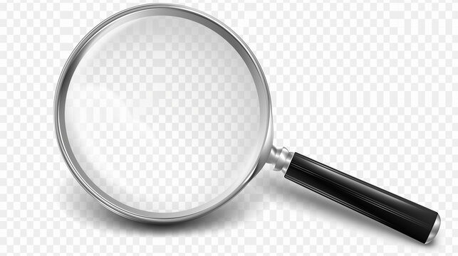 Magnifying Glass on transparent background,Realistic Magnifying glass vector isolated vector illustration on transparent background,Vintage wooden handle magnifying glass