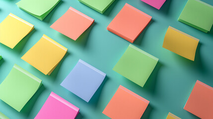 Sticky Notes Mockup,Blank multicolor sticky notes ,Set of white ,red,blue,pink,yellow sheets of note paper isolated on transparent background. Four sticky notes. Vector illustration.
