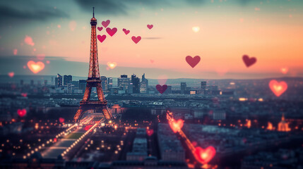 The city of love Paris, France - Valentine day concept
