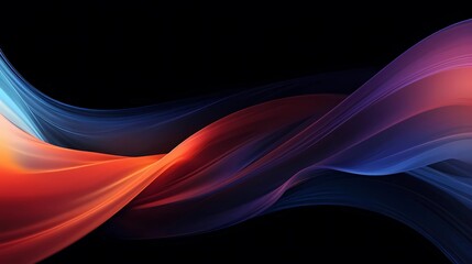 Obraz premium abstract dynamic neon multicolor energy flow wave curve lines against a sleek black background 