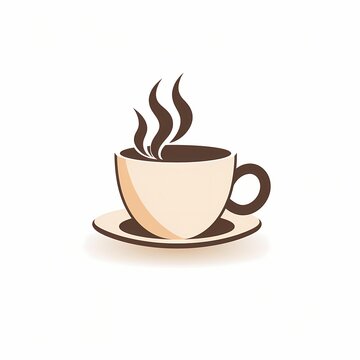 A simple and elegant flat icon of a coffee cup, symbolizing energy and relaxation, isolated on a white background. - Image #2 @usama