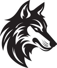 Obraz premium Ethereal Wolf Spirit VectorNoir Wilderness Black Wolf Graphic