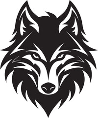 Lunar Lullaby Black Wolf PortraitAbstract Wolf Pack Vector