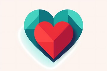 A vector illustration of a cute and charming heart with a simple graphic design, showcasing versatile colors that make it suitable for modern or minimalist clipart on Etsy. Isolated.