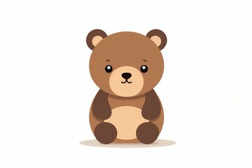 A vector illustration of a cute and lovable bear with a simple graphic design, showcasing versatile colors that are perffect.