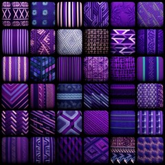 purple different pattern illustrations