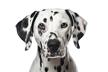Handsome Dalmatian on white background