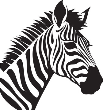 Sleek Silhouettes Zebra Vector DesignMonochromatic Majesty Zebra Edition
