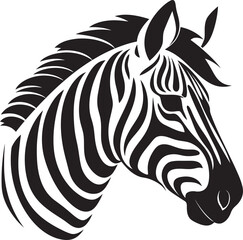 Zebra Vector Magic Monochrome StyleLinear Charm Zebra Illustration in Vector
