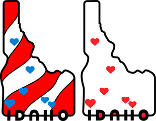 Candy cane Idaho love vector art