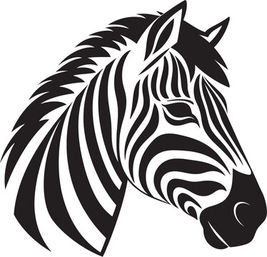 Sleek Zebra Silhouettes Black and WhiteMonochrome Marvels Zebra Vector Illustration