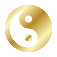 Gold Yin Yang Icon