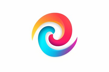 Abstract swirl vortex logo, featuring intricate vectors, minimalistic charm, bold colors, HD capture, isolated on white solid background
