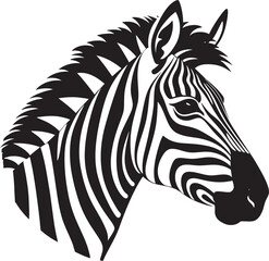 Inky Elegance Black and White Zebra IllustrationAbstract Grace Vector Zebra Artwork