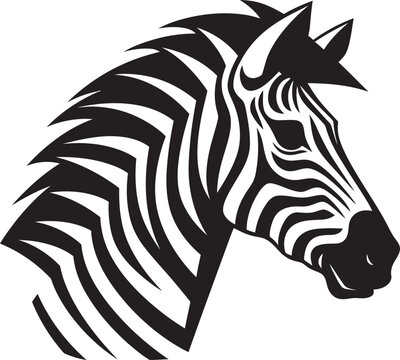 Monochromatic Beauty Vector Zebra IllustrationAbstract Patterns Zebra Vector Sketching