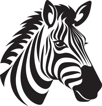 Artistic Whimsy Zebra Vector CreationMonochromatic Beauty Zebra Vector Edition
